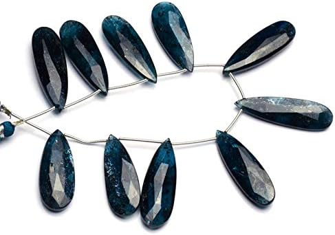 Natural Gem Rare Orissa India Green Imperial Kyanite 35x11MM Approx Size Faceted Pear Shape Briolettes 8 Inch Full Strand Fine Quality Beads