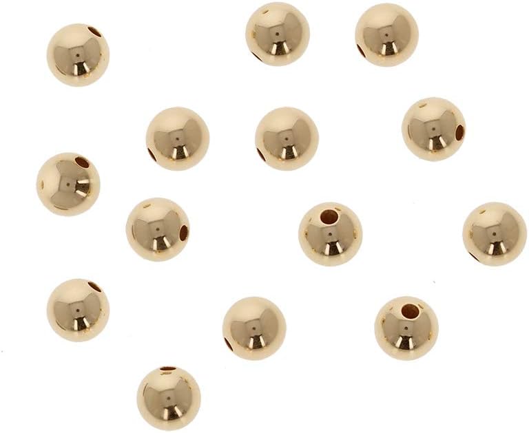 8mm Gold Filled Round Beads, 50 PCS, Seamless Gold Beads