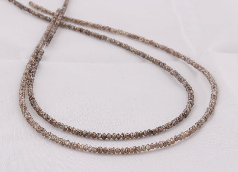 Natural Champagne Diamond Faceted Rondelle Beads 1.8-2.2 mm Brown Diamond Faceted Beads Diamond Rondelle Beads