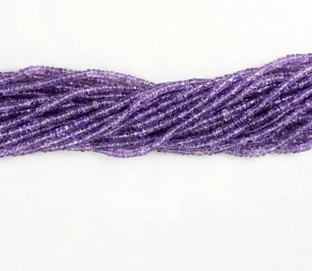 Amethyst Smooth Plain Tyre Beads/Purple Amethysts Spacer Beads 3-4 mm Size 13 Inch lot of 10 Strands CHIK-STRD-94413