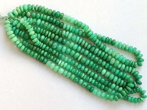 Chrysoprase Plain Rondelles, Shaded Green Chrysoprase Beads, Chrysoprase Necklace, Chrysophase Rondelle 9-11mm, 13 Inch Strand