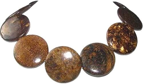 Shimmering Bronzite Coin Pendant Bead Strand 108643 for Jewelry Making