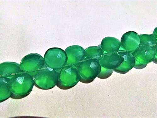 Green onex 8-8.5mm Faceted Heart Shape Beads, Loose Strand, Green onex Gemstone Necklace Jewelry 8