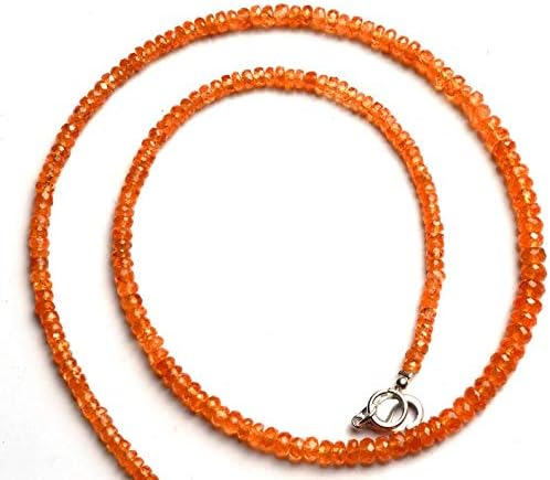 Natural Gemstone Spessartine Garnet Faceted 3 to 5MM Rondelle Beads 17 Inch Full Strand Very Rare Orange Garnet Natural Gemstone