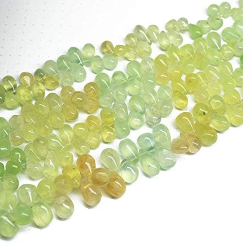 1 strand shaded prehnite tear drop smooth 9'' long strand gemstone beads, jewelry supplies for jewelry making, bulk beads, for meditation jewellery gemstone 10mm to 12mm