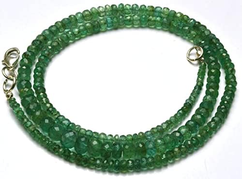 Beads Gemstone 1 Strand Natural 19 Inches Stands AAAA Gems Quality 100% Natural Emerald Transparent Faceted Roundels Beads Necklace 2.5 to 6 MM Code-HIGH-28642