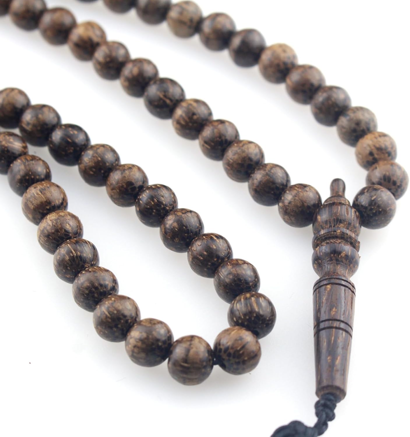 Muslims Islamic Dhikr 99 Tasbeeh Tasbih Prayer Beads, Wood Beads with Tassel