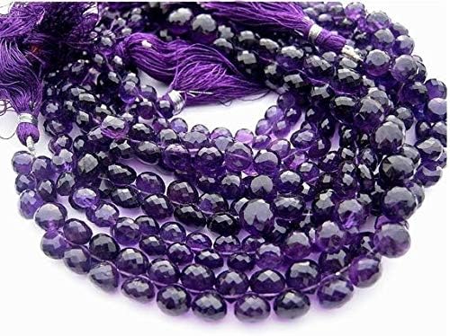 Full 8 Inches Strand African Amethyst Micro Faceted Onion Briolettes Size 6-7mm Code-HIGH-40736