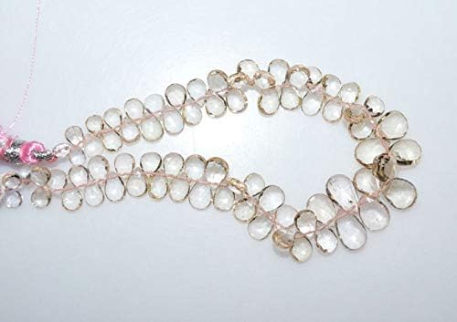 13 inch natural beads strand of 4x6-7x10mm faceted pear pink aquamarine gemstone briolletes beads for DIY jewelry - necklace, bracelet, earring, ring.