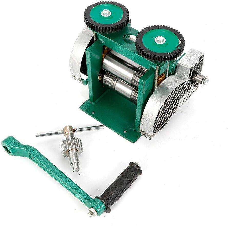 HYYKJ-US Rolling Mill 3.3'' Manual Combination Rolling Mill Machine DIY Jewelry Making Presser Roller Gear Ratio 1:4 Hand Crank Jewelers Jewelry Craft Press Tool