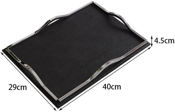 Tray Leather Light Luxury Ornaments Tray Living Room Entrance Storage Tray Dining Table Exquisite Hotel Bathroom Storage Tray Serving Trays(Medium)