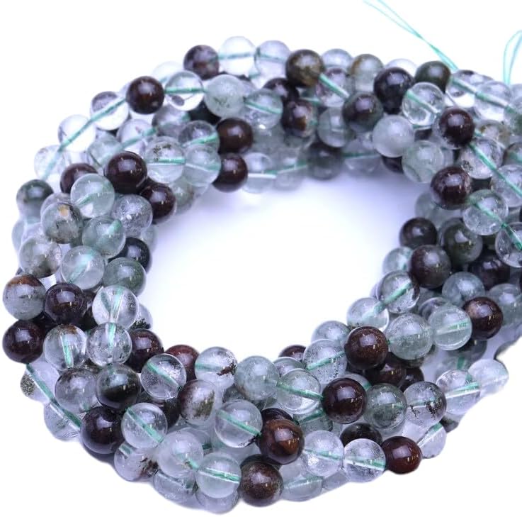 13 inch Strand of Natural gem Phantom Quartz, 10mm Round Smooth Beads for DIY Jewelry Making. | Beads_06174