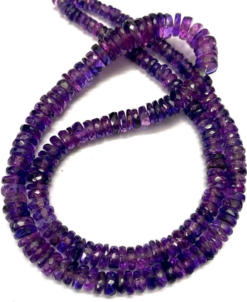 Natural Pinkish~Purple Sapphire tyre facated Beads 5-8 MM 18 inch Long String Jewelry Making Gemstone Beads for Necklace Bracelet