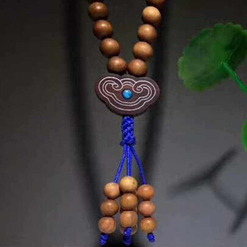 Mascot Wooden Crafts Wood Carving Art Wood Decoration Artwork 老山檀香手串中国结108颗 文玩手串念珠男女檀木佛珠手链(DIY不沉水8MM老山)