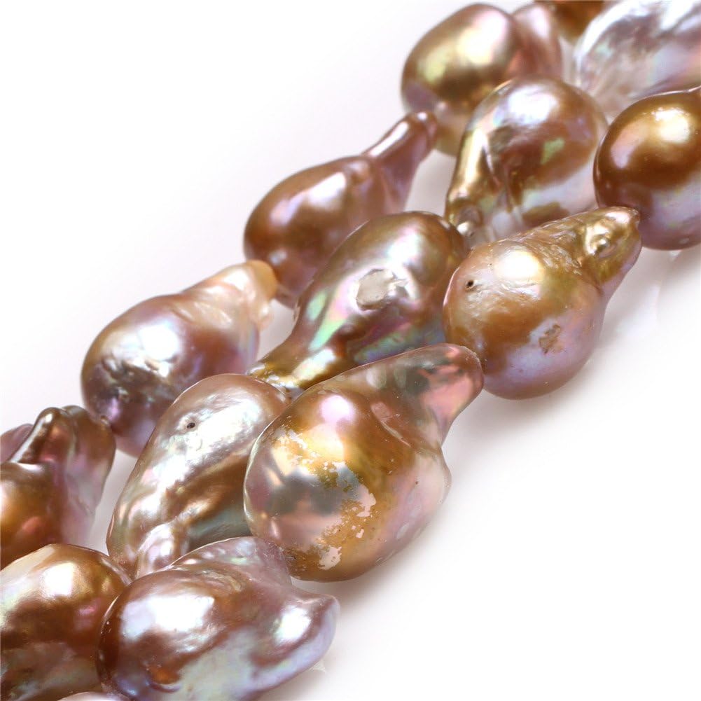 Natural Freshwater Cultured Pearls Beads for Jewelry Making DIY (14x22mm/Big Purple Nuclear Edison Pearls)