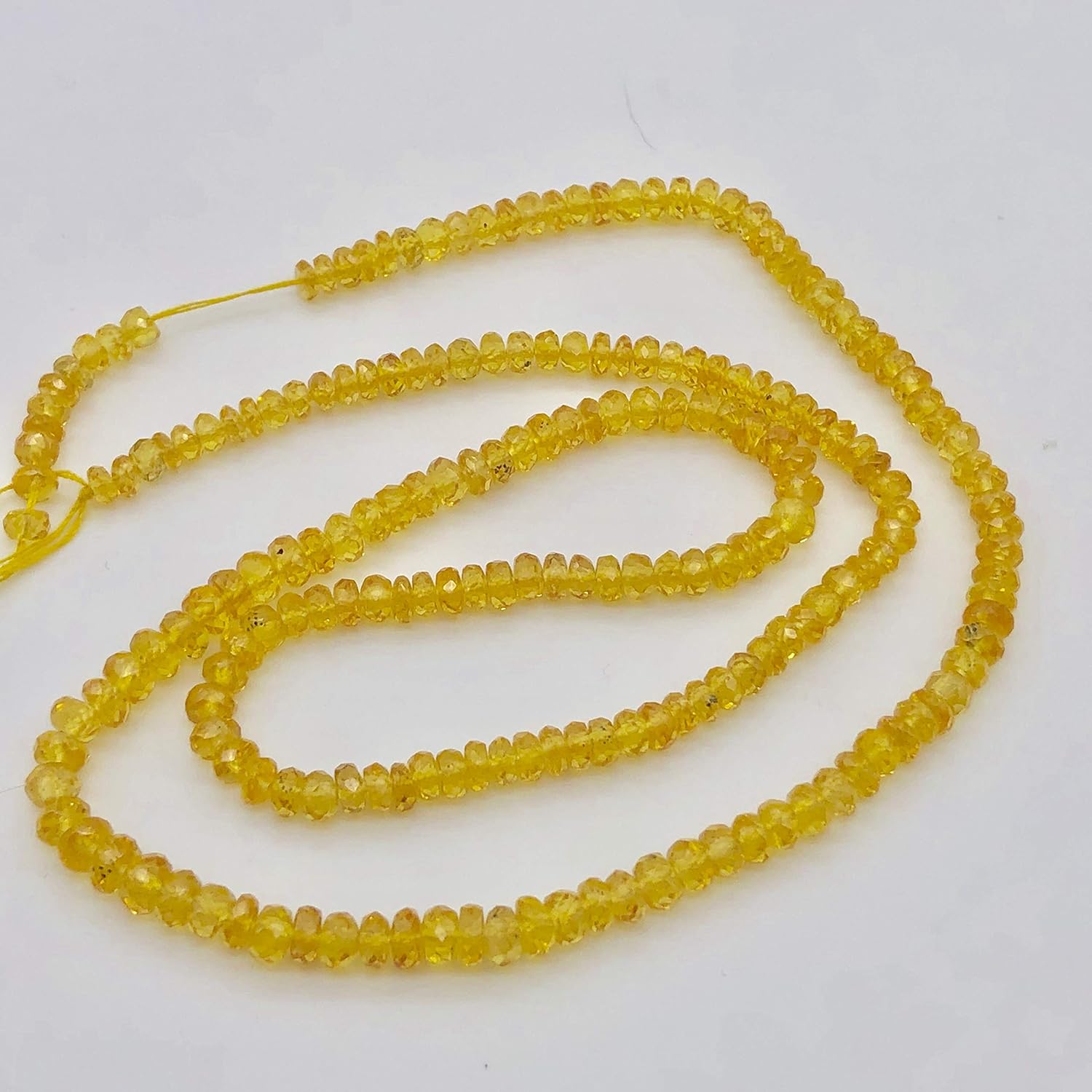 50cts Natural Canary Yellow Sapphire Faceted Beads 105734 for Jewelry Making