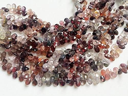 1 Strand Natural Multi Spinel Faceted Pear Beads, Natural Spinel Beads, Multi Spinel Necklace, 5x7mm 4 Inch Code-HIGH-19327