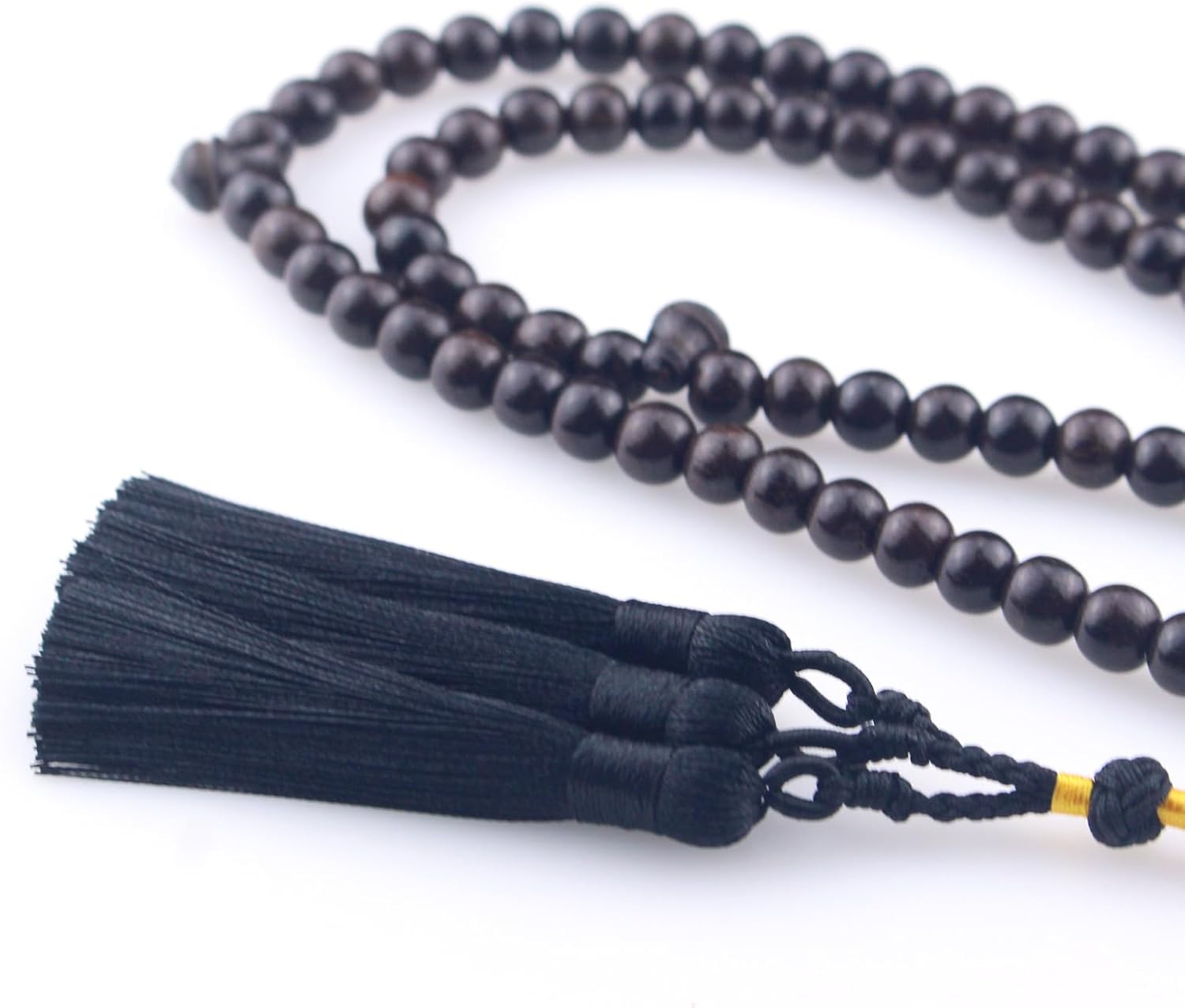 Muslims Islamic 99 Dhikr Tasbeeh Tasbih Prayer Beads, Wood Beads with Tassel