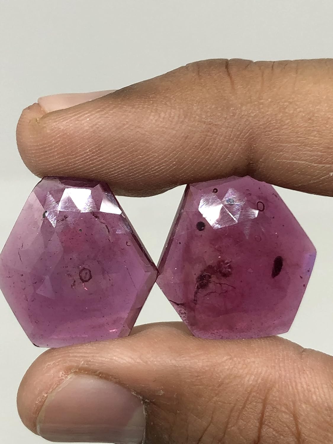 37.30 Ct Pair Ruby Fancy Shape Size 21 mm Rose Cut Faceted Attractive Good Quality Fine Loose Gemstone Best For Making Jewelry Design