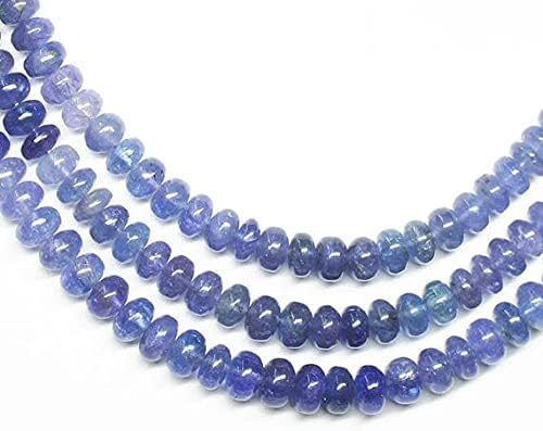 Natural Tanzanite Smooth Rondelle Micro Gemstone Craft Loose Spacer Beads Strand 18