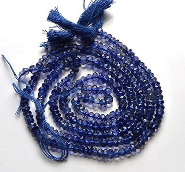 13.5 Inch Natural Iolite Beads Micro Faceted Rondelles Beads - Micro Faceted 2.5-3 MM lot of 5 Strands Chik-STRD- 92032
