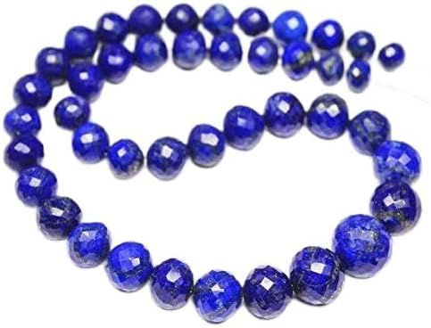 lapis lazuli round ball faceted 9'' long strand gemstone beads, jewelry supplies for jewelry making, bulk beads, for meditation jewellery gemstone 5mm to 8mm