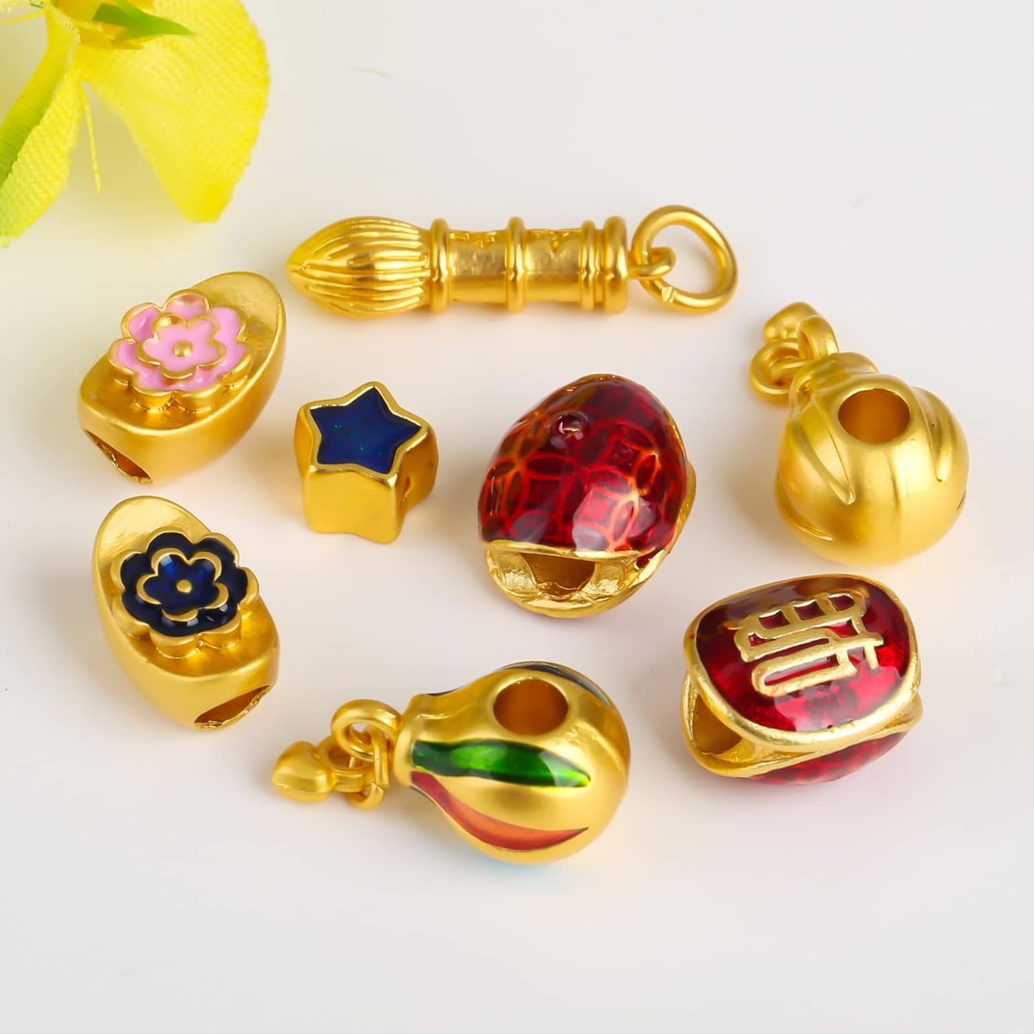 Gold Spacer Beads Wenchang Pen Sand Pendant DIY Accessories String Necklace Jewelry