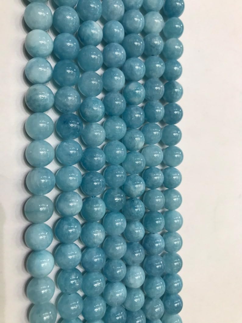 Natural AQUAMARINE ROUND smooth Beads 10mm 16 inch long string jewelry making gemstone beads for necklace bracelet