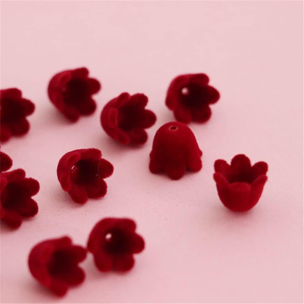 SIDUFHAOPKLL Vintage Red Velvet Acrylic Flock Earrings DIY Handicraft Material Accessories
