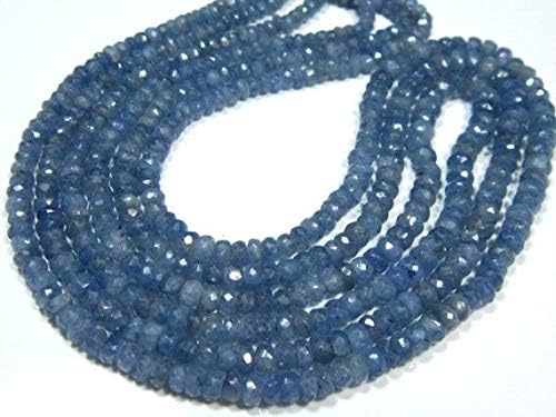220 Carat- Natural AA Blue Sapphire Micro Cut Rondelles-Total 48 Inch Long Strand -3 Strands -Stones Measure- 3-5mm Code-HIGH-6670