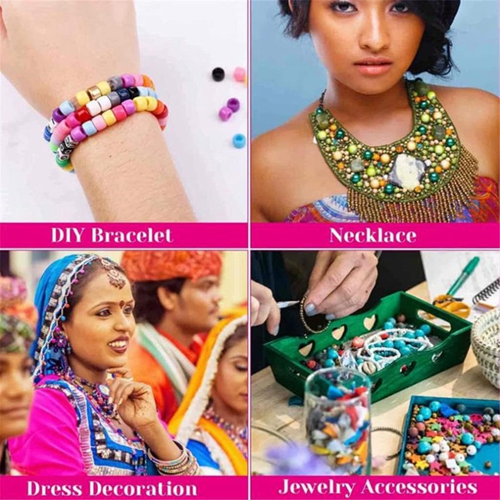 1000Pcs/Box Acrylic Letter Bead Barrel Bead Accessories 8 Color Elastic Line DIY Bracelet Material