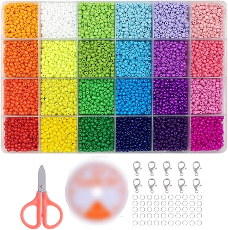 24 Grid Beads Spring Color 4mm Glass Rice Set DIY