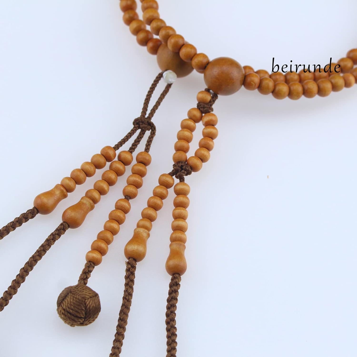 Brown Wood Beads Japanese SGI Soka Gakkai Juzu Nichiren Buddhism Prayer Beads