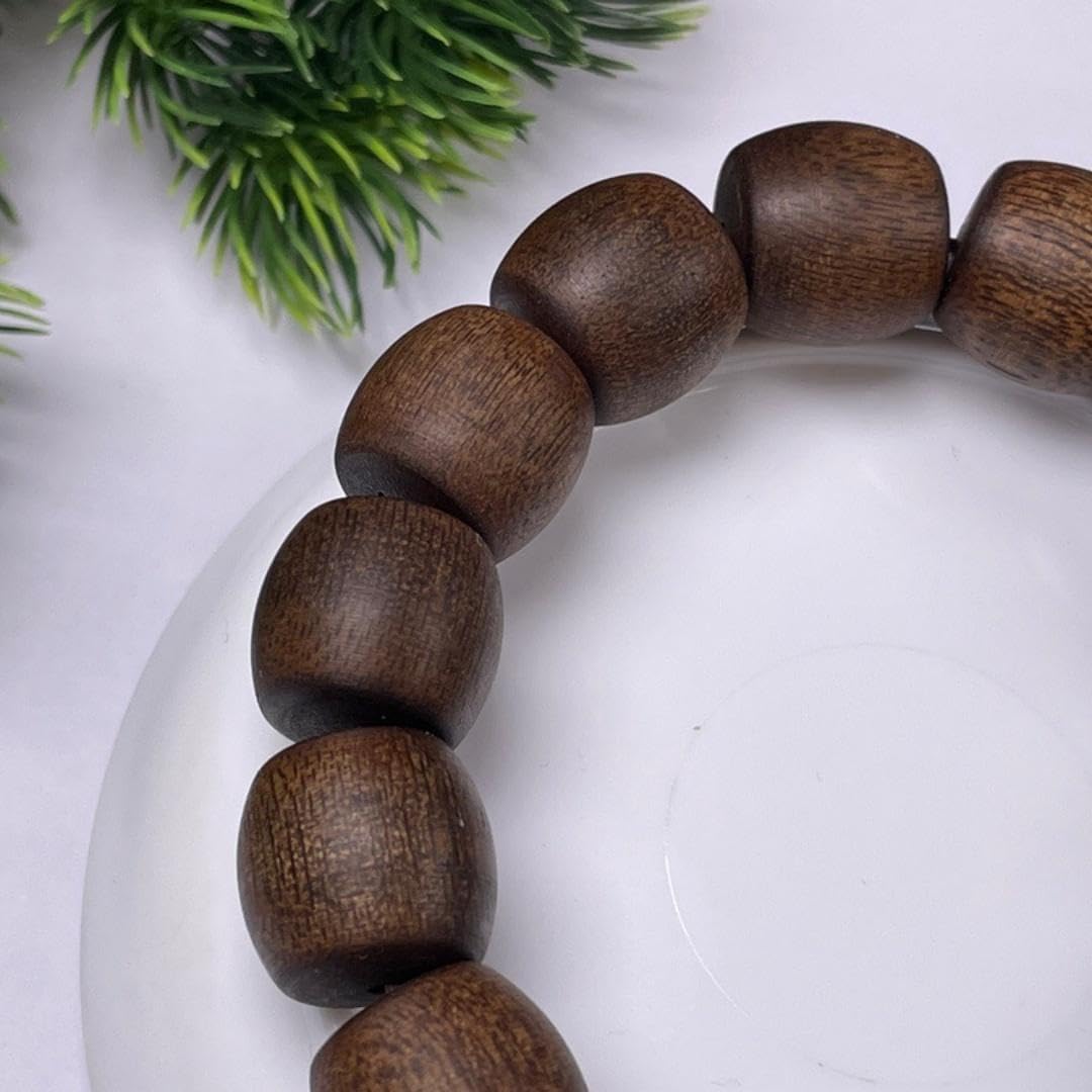 Hainan White Aquilaria Agallocha Agarwood 15mm*15 Beads in Barrel Shape Honey-Sweet and Cool Scent Sink-in-Water Grade
