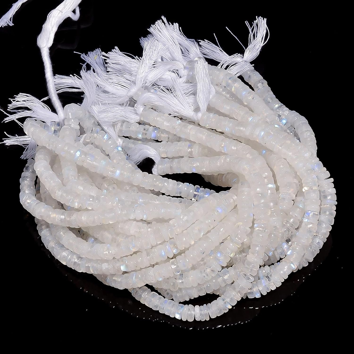 Natural Rainbow Moonstine Rondelle Shape Smooth Beads 6X6 7X7mm 10 Strand 8