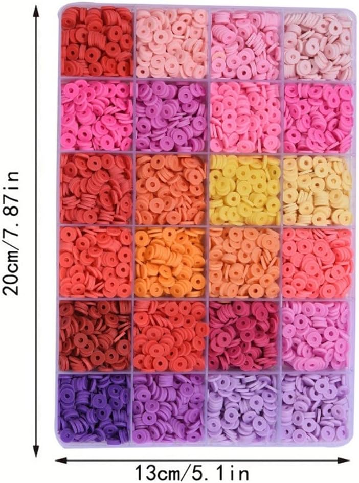 6mm Soft Clay Beads 24 Boxes Boxed Colorful Disc Jewelry Bracelet DIY Accessories