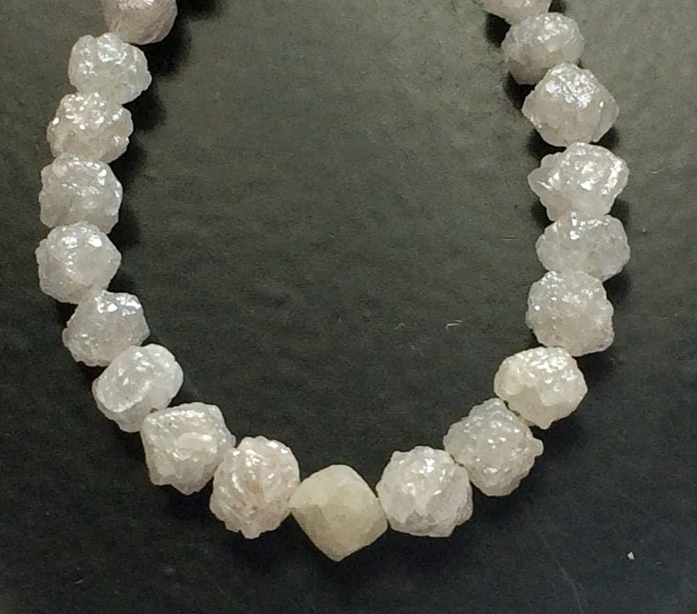 3.5-4.5mm Natural Rondelle White Raw Diamond Beads, Large Rough Diamond Rondelle Beads, Raw Diamond Beads for Jewelry (5Pcs to 10Pcs), 4-5 MM Approx, 10 PCS