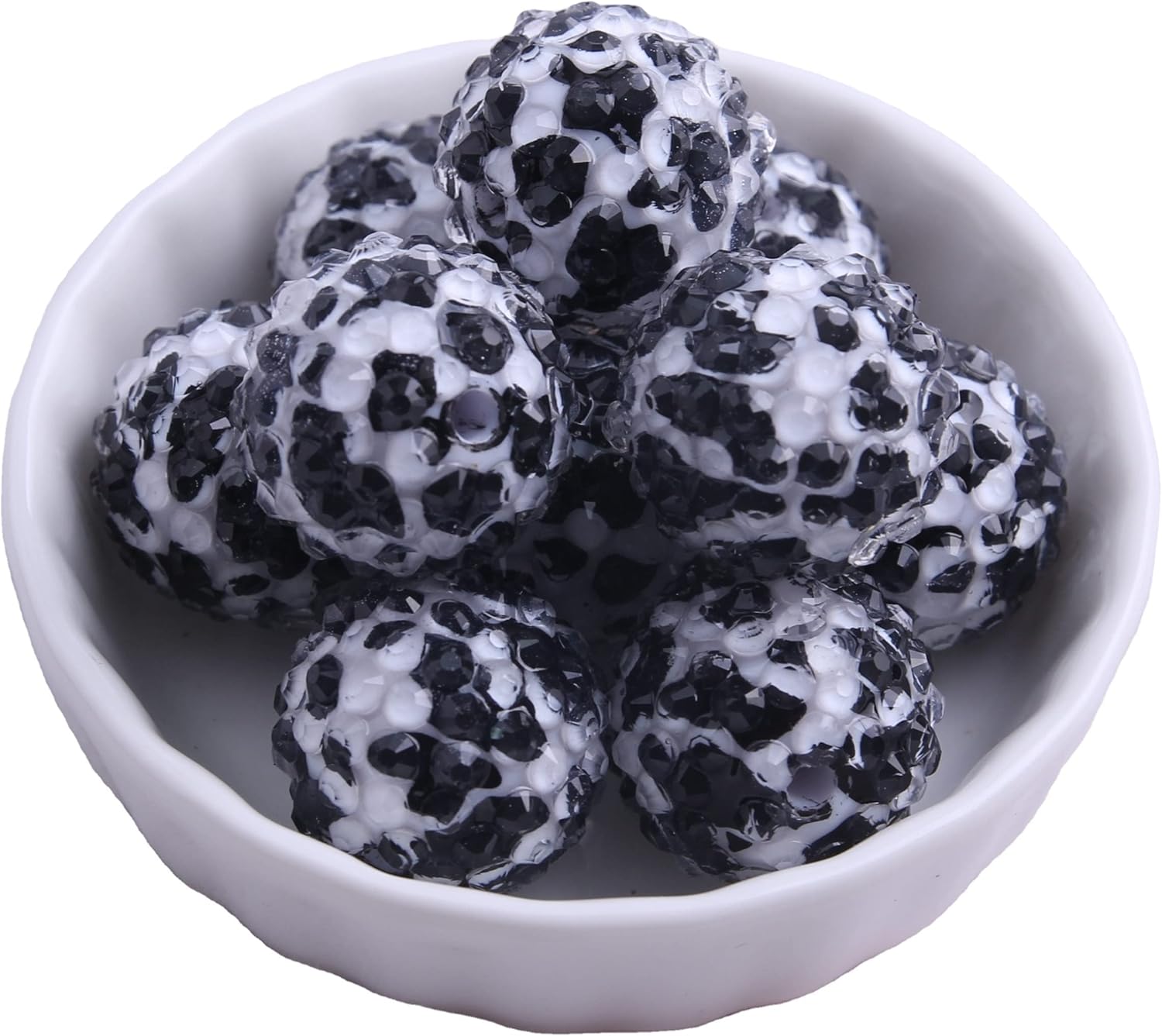 Davitu Kwoi vita 100pcs A lot 20mm Loose Round Chunky Basketball Resin Rhinestone Ball Beads for Bubblegum Necklace Jewelry| | - - (Color: ab Color, Item Diameter: 20mm 100pcs per Bag)