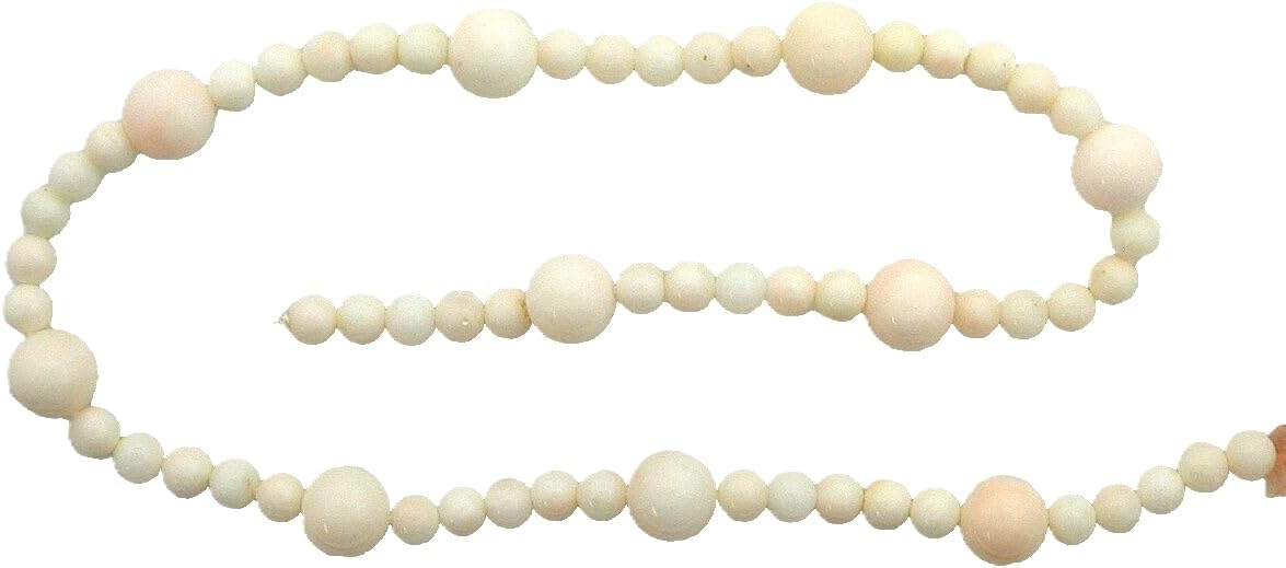 Vintage 8.3mm & 5mm Round Italian Angel Skin Coral 14