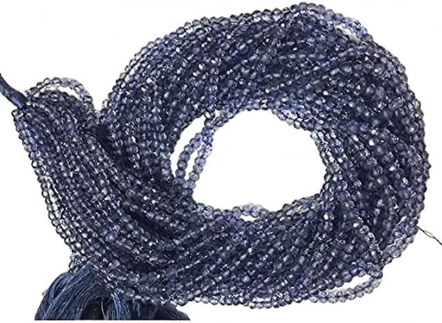 Iolite Gem Stone, Micro Faceted Beads, Coated Quartz, Rondelle Beads, Wholesale Beads, 4mm 14 Inches lot of 25 Strands CHIK-STRD-98438