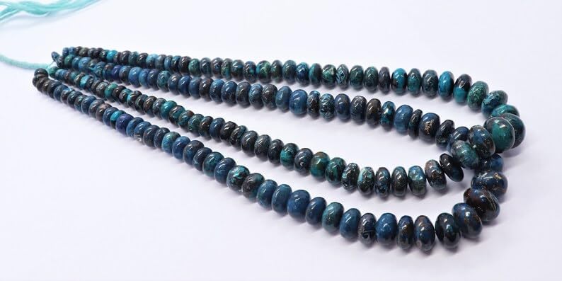 Natural AAA Quality Natural Chrysocolla rondella Faceted Beads 6-11 MM 16 inch Long String Jewelry Making Gemstone Beads for Necklace Bracelet