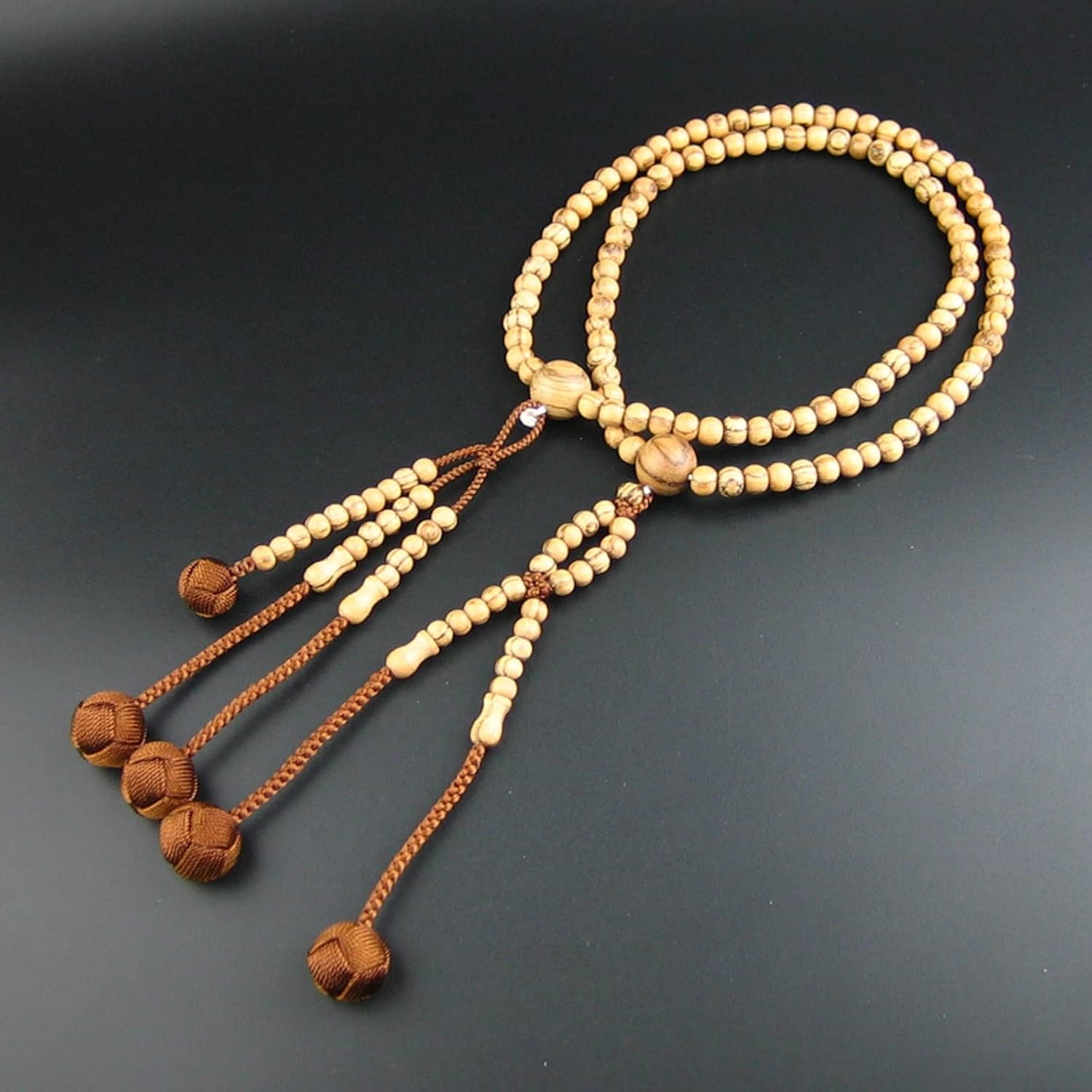 Lined Wood Beads Japanese Soka Gakkai SGI Juzu Nichiren Buddhism Prayer Beads