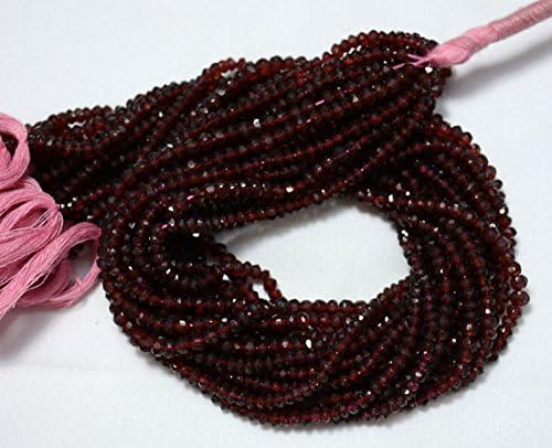 wholesale 10 strands garnet beads, garnet gem stone, 4mm beads, faceted rondelle, gemstone beads, 13.5 inch strand