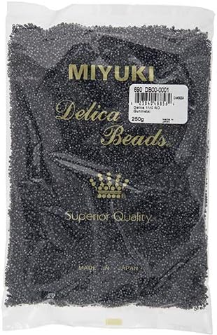 Miyuki Delica 11/0 - Gunmetal DB0001-250gms Bag of Japanese Glass Beads Bulk Bag of Japanese Glass Beads