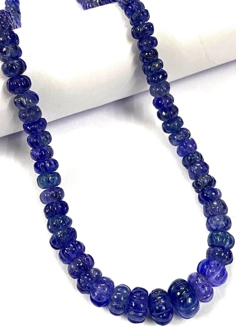 Natural Tanzanite Melon Faceted Beads 6X9 17 inch Long String Jewelry Making Gemstone Beads for Necklace Bracelet