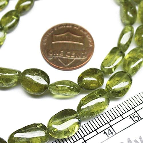 1 Strand Green grossular Garnet Oval Smooth 16'' Long Strand Gemstone Beads, Jewelry Supplies for Jewelry Making, Bulk Beads, for Meditation Jewellery for Reiki Healing Mystic Gemstone 8mm to 10mm
