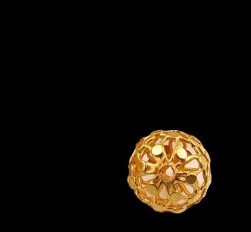 Designer .97 Grams 20K Gold 11x10mm Lacy Roundel Bead | 11x10mm | 1 Bead | for Jewelry Making