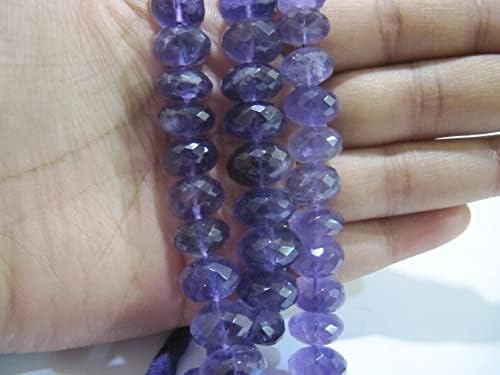 13 inch Strand of Natural gem Amethyst, 10-12mm rondelle Faceted Beads for DIY Jewelry Making. | Beads_03874