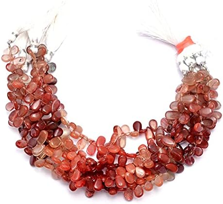 8 inch Strand of Natural Andesine 6x9mm pear Smooth briolette Beads for DIY Jewelry Making. |BRIO_00412