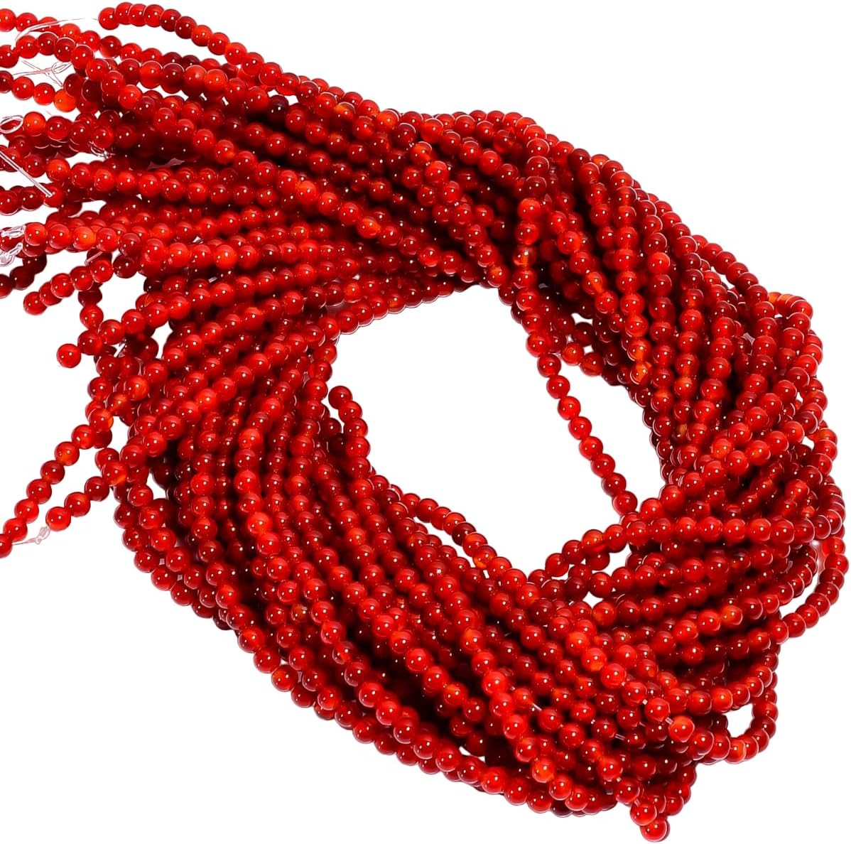 Natural Red Onyx Gemstone Round Shape Smooth Beads 4X4.5 mm 100 Strand 15